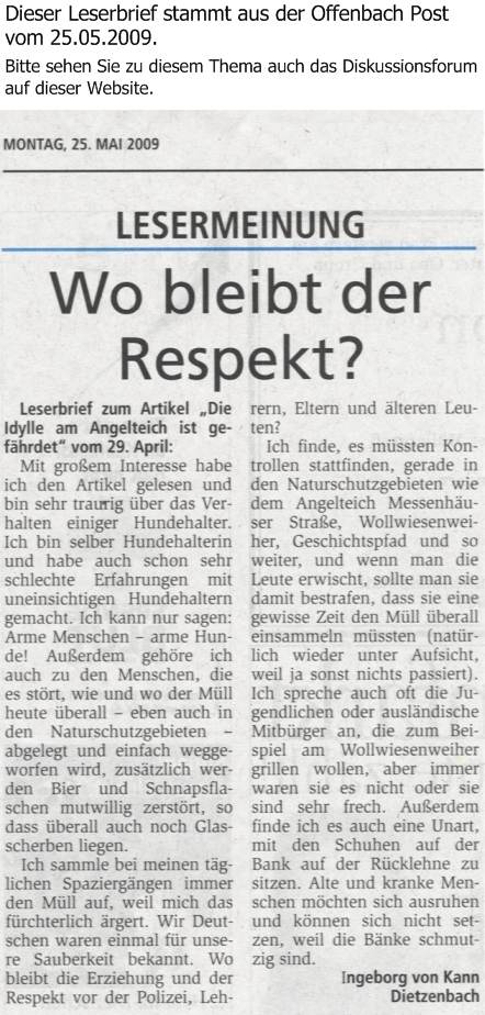 Leserbrief Offenbach Post